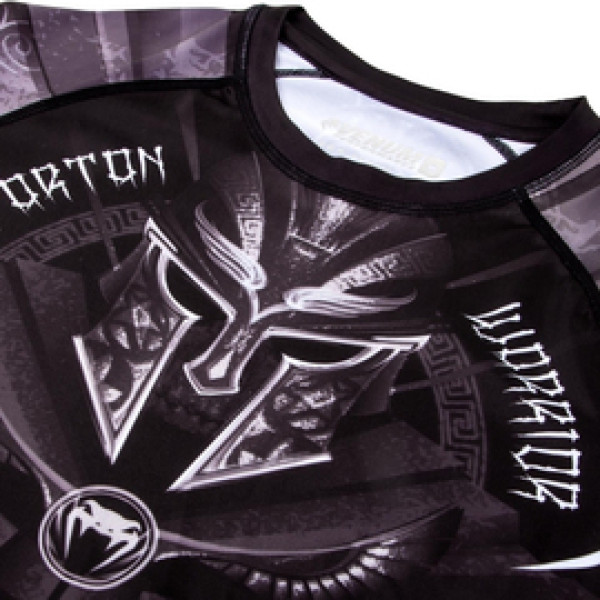 Рашгард Venum Gladiator 3.0 Rashguard Black White Short Sleeves