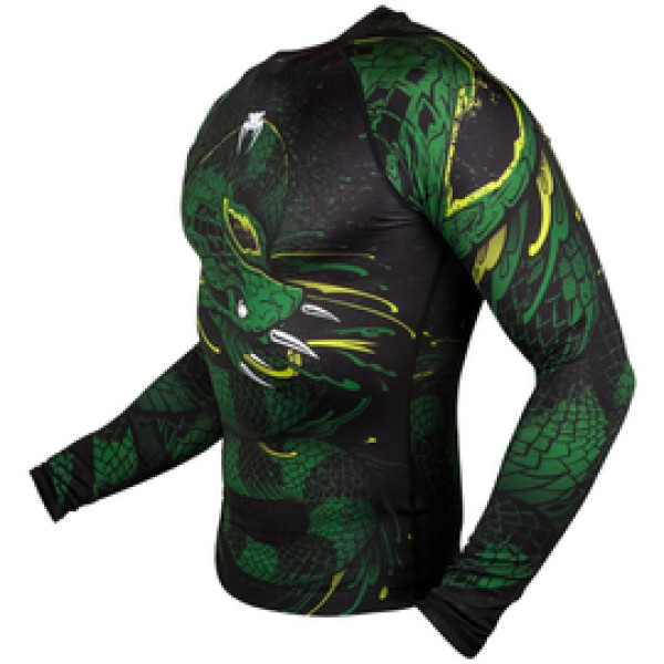 Рашгард Venum Green Viper Rashguards Long Black Green