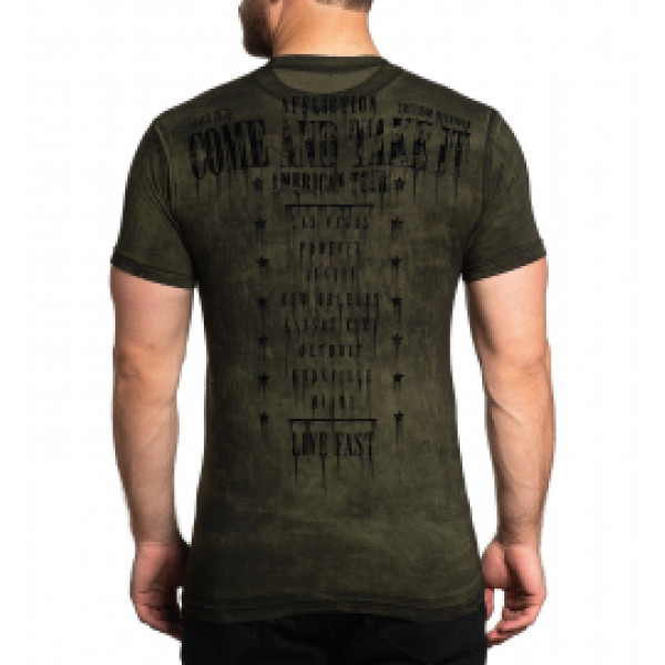 Футболка Affliction Nevermind Military Green