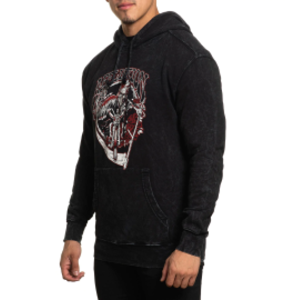 Толстовка-пуловер Affliction Ride or Die Po Hood Black Lava Wash
