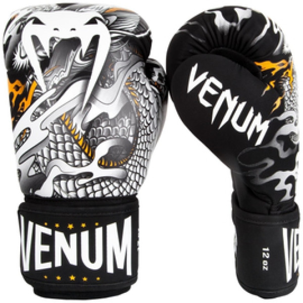 Боксерские перчатки Venum Dragons Flight Boxing Gloves - Black White
