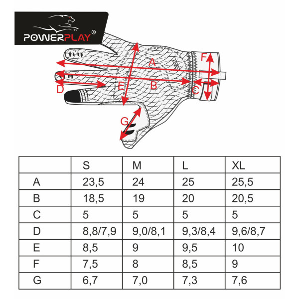 Рукавиці лижні PowerPlay 6916 Чорні XXL (Універсальні зимові)