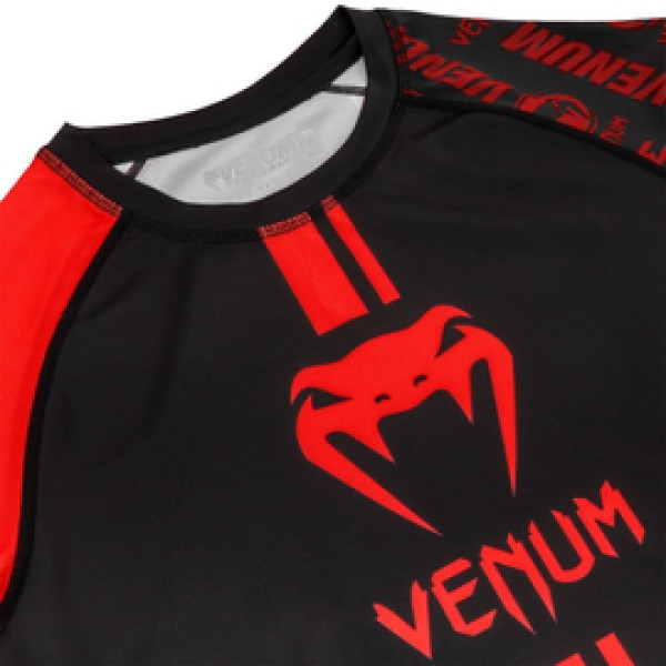 Рашгард Venum Logos Short Sleeves Rashguard Black Red