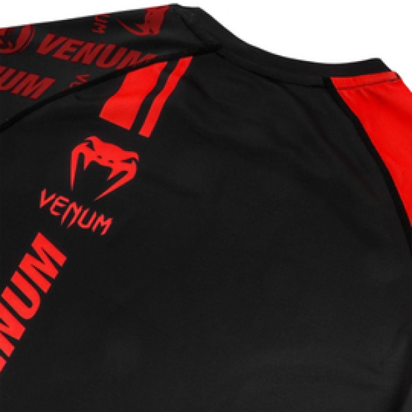 Рашгард Venum Logos Short Sleeves Rashguard Black Red