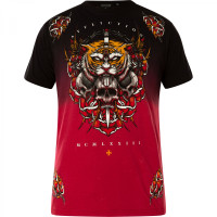 Футболка Affliction Mens Mortal Temple Short Sleeve Tee Black Dirty Red