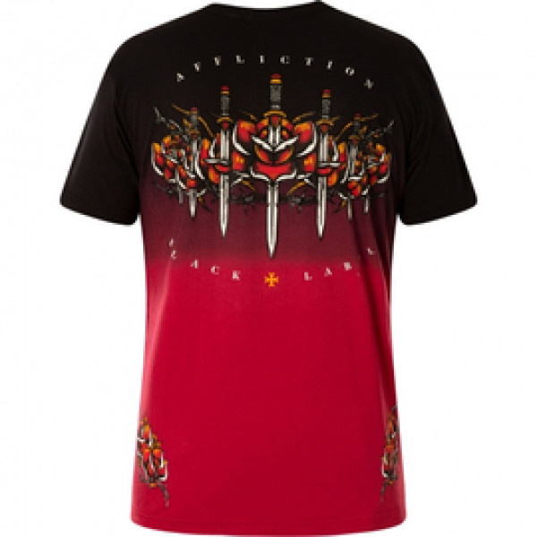 Футболка Affliction Mens Mortal Temple Short Sleeve Tee Black Dirty Red
