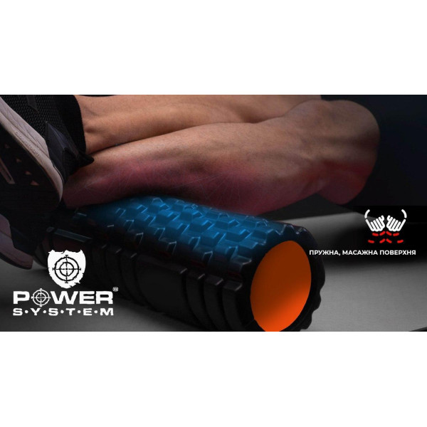 Массажный ролик Power System Fitness Foam Roller PS-4050 Black/Orange