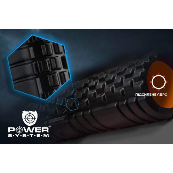 Массажный ролик Power System Fitness Foam Roller PS-4050 Black/Orange