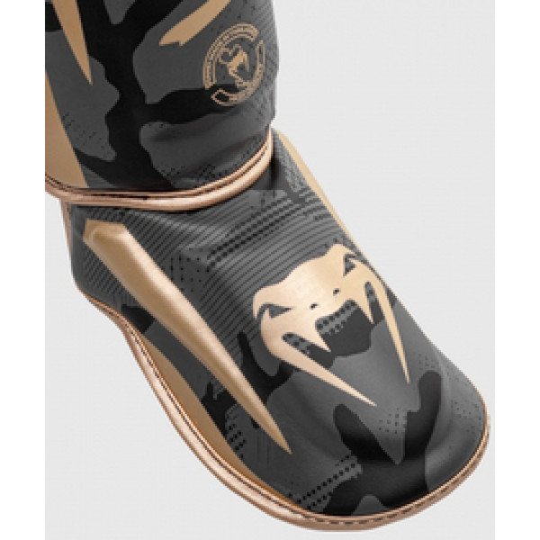 Защита голени Venum Elite Shinguards Dark Camo Gold