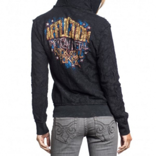 Двусторонняя женская толстовка Affliction Born To Run Revzip Hood