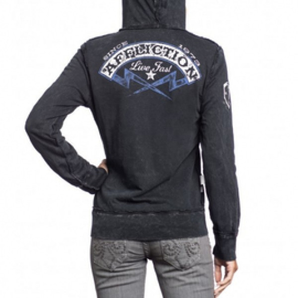 Двусторонняя женская толстовка Affliction Born To Run Revzip Hood