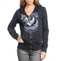 Двусторонняя женская толстовка Affliction Born To Run Revzip Hood