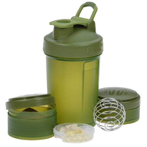 Шейкер спортивний BlenderBottle ProStak 22oz/650ml з 2-ма контейнерами Moss Green (Original)