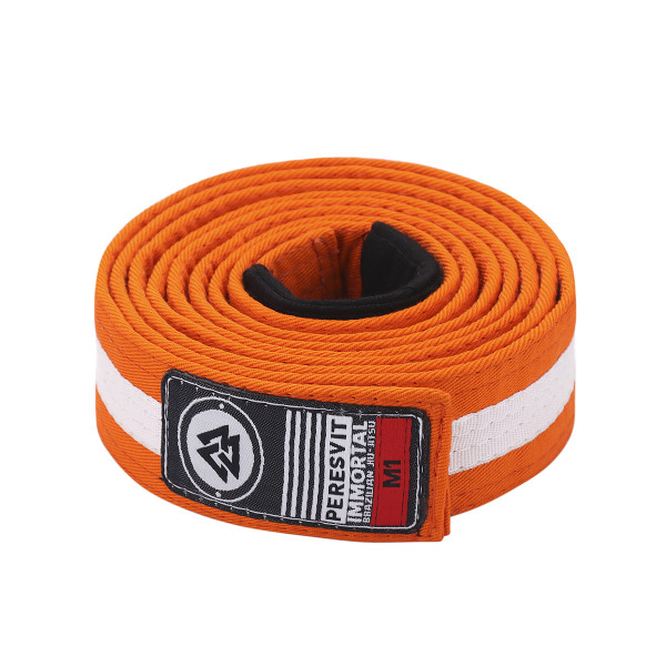 Детский пояс для кимоно Peresvit BJJ Belt Kid's Orange White Stripe
