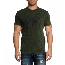Футболка Affliction Abandon SS Tee Black Kelly Green Lava Tint