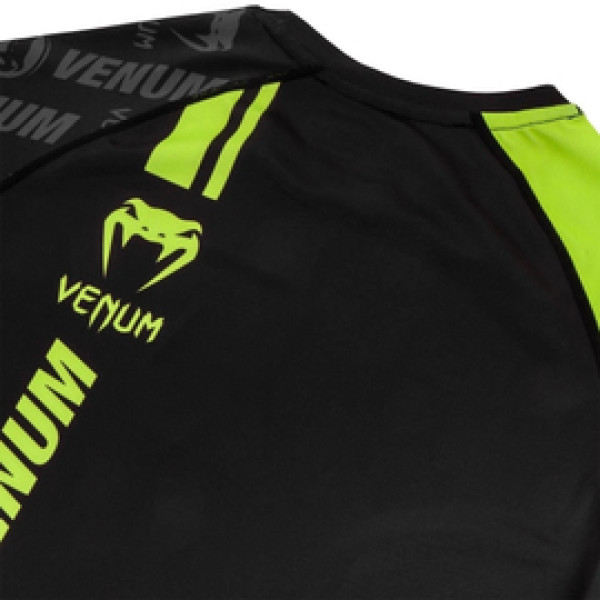 Рашгард Venum Logos Rashguard Long Sleeves Black Neo Yellow
