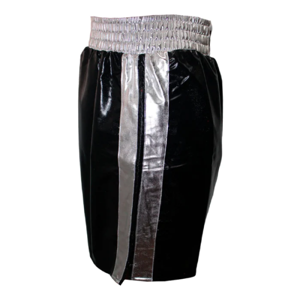 Шорти для боксу Cleto Reyes Boxing Trunks Silver Skin Lycra Black