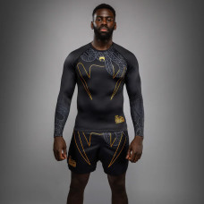 Рашгард Venum Serpenti Long Sleeve Rashguard Black Silver Gold