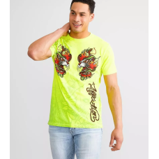 Футболка Affliction Fire Guide Tee Optic Neon Yellow Pigment