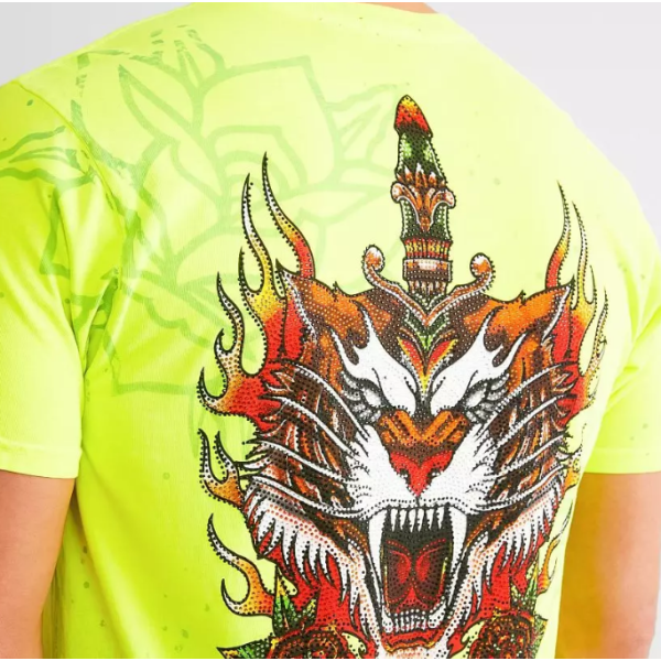 Футболка Affliction Fire Guide Tee Optic Neon Yellow Pigment