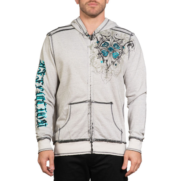 Худі Affliction Awakening Light Reversible Zip Hood Off White Black