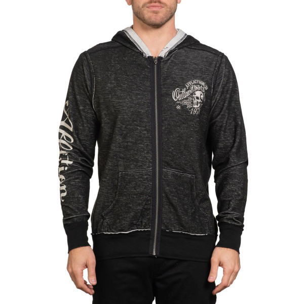 Худі Affliction Awakening Light Reversible Zip Hood Off White Black