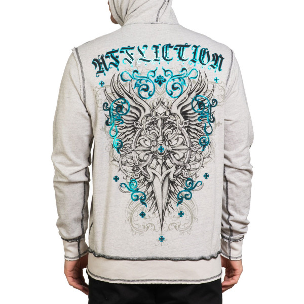Худі Affliction Awakening Light Reversible Zip Hood Off White Black