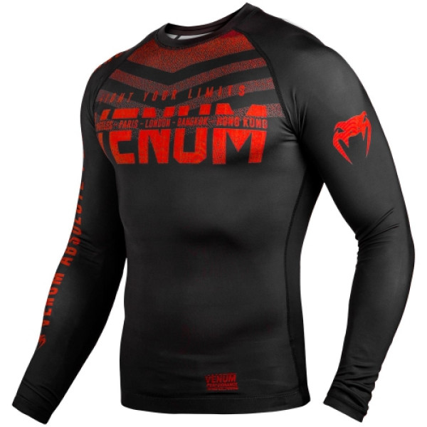 Рашгард Venum Signature Rashguard Long Sleeves Black Red