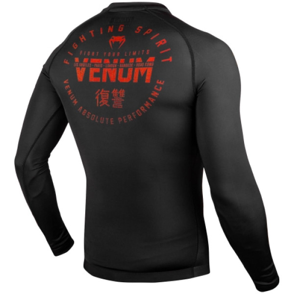 Рашгард Venum Signature Rashguard Long Sleeves Black Red