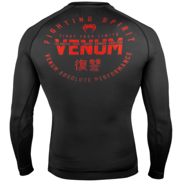 Рашгард Venum Signature Rashguard Long Sleeves Black Red