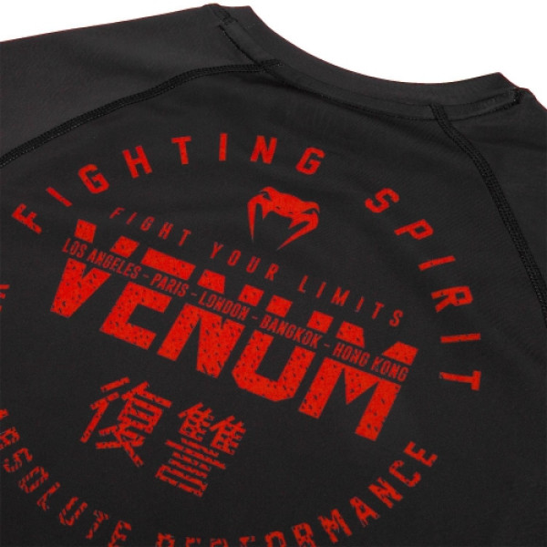 Рашгард Venum Signature Rashguard Long Sleeves Black Red