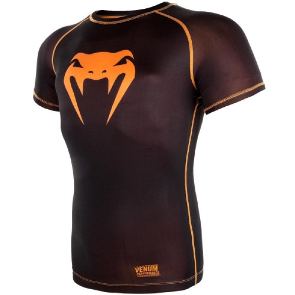 Компресійна футболка Venum Contender 3.0 Compression T-shirt Short Sleeves Black/Orange
