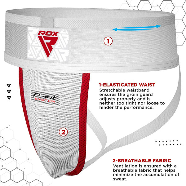 Захист паху RDX H1 Support With Gel Cup White