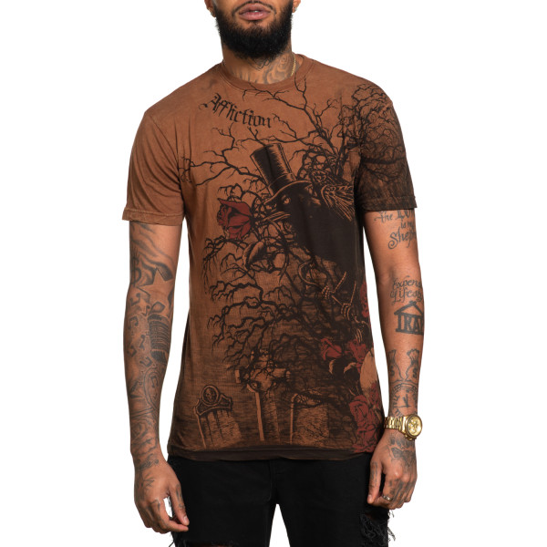 Двустороння футболка Affliction Bad Omen A26013 Shortsleeve Rev Tee