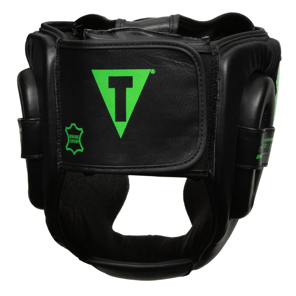 Боксерський шолом TITLE Boxing Matrix Full Face Headgear Black Neon Green