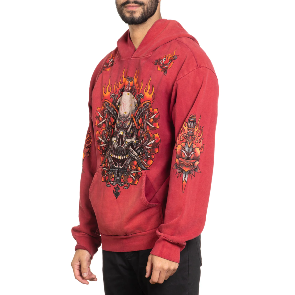 Худі Affliction Toxic Tavern Po Hood Vtg. Red Potassium Spray