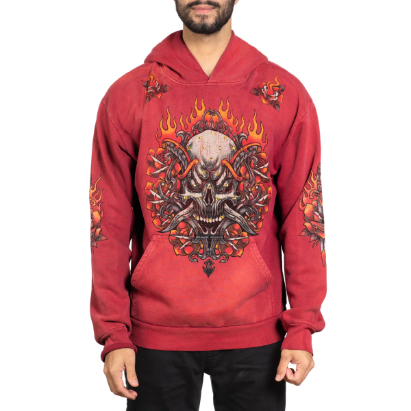Худі Affliction Toxic Tavern Po Hood Vtg. Red Potassium Spray