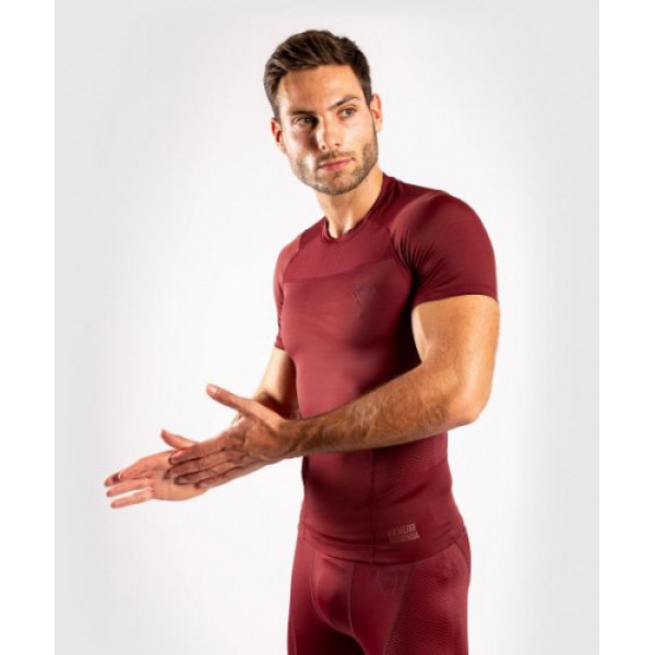 Рашгард з коротким рукавом Venum G-Fit Rashguard Short Sleeves Burgundy