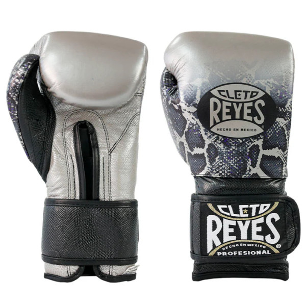 Боксерські рукавиці Cleto Reyes Leather Contact Closure Gloves Steel Snake