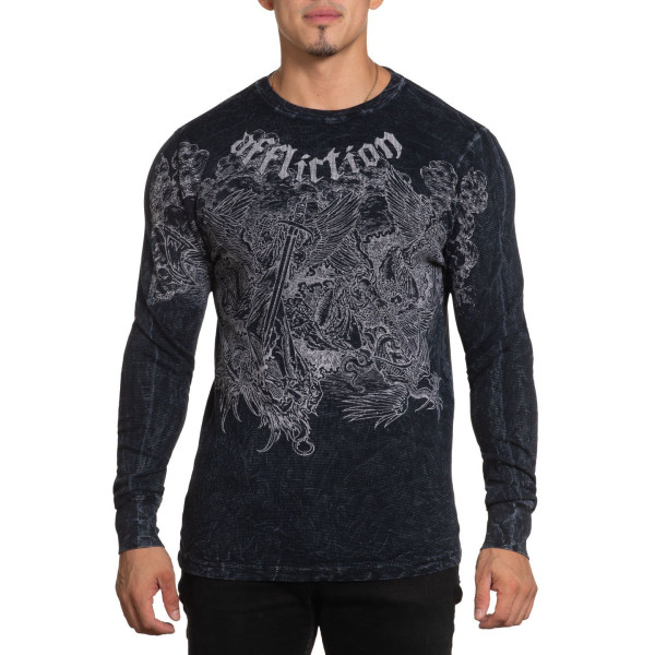 Лонгслів Affliction Angels Thermal Black Lava Wash