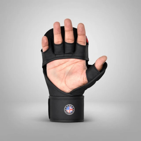 Рукавиці для ММА RDX F-17 Aura Plus Grappling Shooter Gloves Black Red