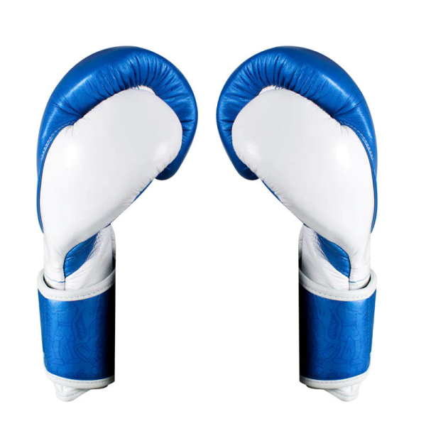 Боксерські рукавиці Cleto Reyes High Precision Leather Training Gloves Metallic Blue White