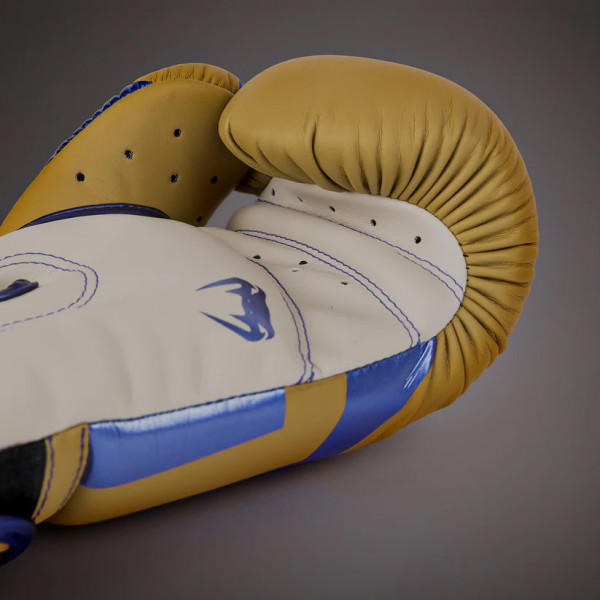 Боксерські рукавиці Venum Elite Boxing Gloves Mustard Cream Blue