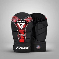 Рукавиці для ММА RDX F-17 Aura Plus Grappling Shooter Gloves Black Red