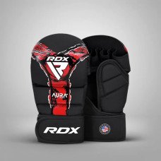 Рукавиці для ММА RDX F-17 Aura Plus Grappling Shooter Gloves Black Red