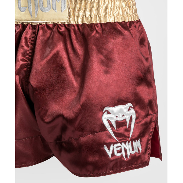 Шорти для тайського боксу Venum Muay Thaï Short Classic Burgundy Gold White