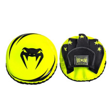 Лапи Venum Elite Thick Coaching Mitts Leather Mini (Pair) Neo Yellow Black