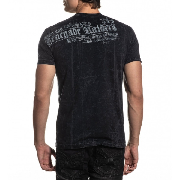Футболка Affliction Renegade Raiders SS Tee Black Lava Wash