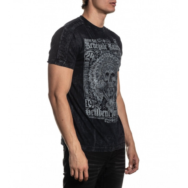 Футболка Affliction Renegade Raiders SS Tee Black Lava Wash