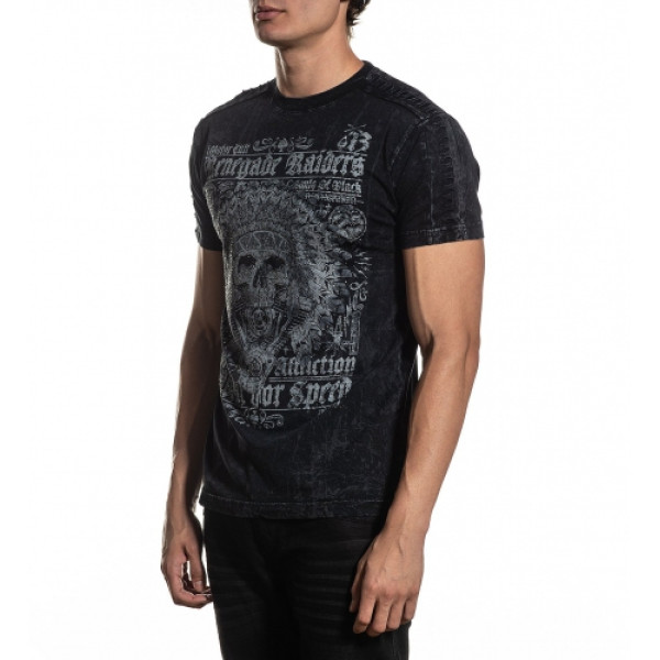 Футболка Affliction Renegade Raiders SS Tee Black Lava Wash